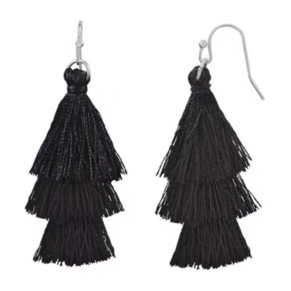 Black Tassel Earrings - Picture 1 of 1